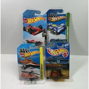 Hot Wheels Lot Of 4 Sky Knife Helicopter Metro Active‎ Indy 500 Car Forklift